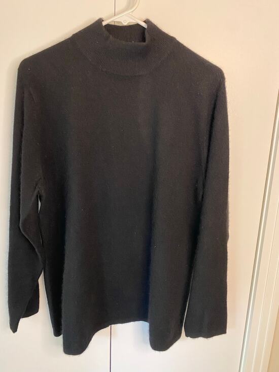 Precious Fibers Sweaters - Vintage Precious Fibers 100% Cashmere Black Mock Turtleneck Sweater 1X